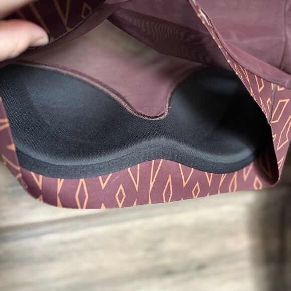 Adidas Ivy Park Monogram Brown Athletic Crop Top Mesh Long Sleeves Women's S - Picture 5 of 13